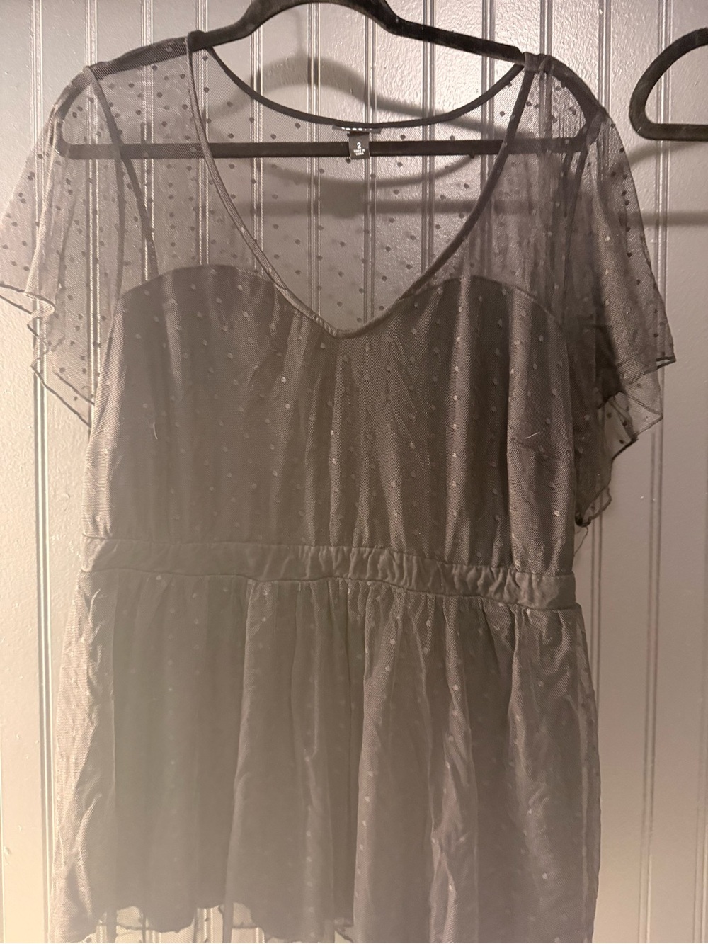 torrid Black Polka Dot Mesh Top babydoll